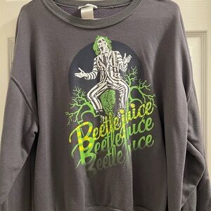 Beetlejuice Graphic Gray Sweater